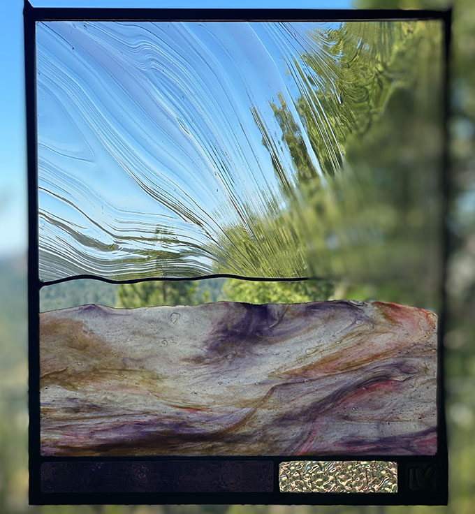 warm purple raw edge